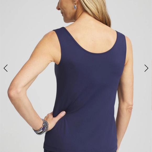 Chico's Navy Blue Fitted Microfiber Sleeveless Tank Top Size 3 (XL).  EUC - Picture 4 of 7